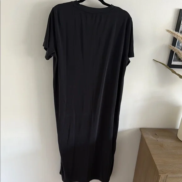 monki short sleeve washed black shift maxi dress - Picture 4 of 5